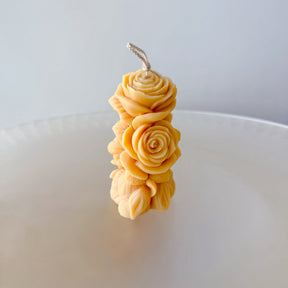 Small Rose Branch Soy Candle, Handmade Floral Candle, LMJ Candles