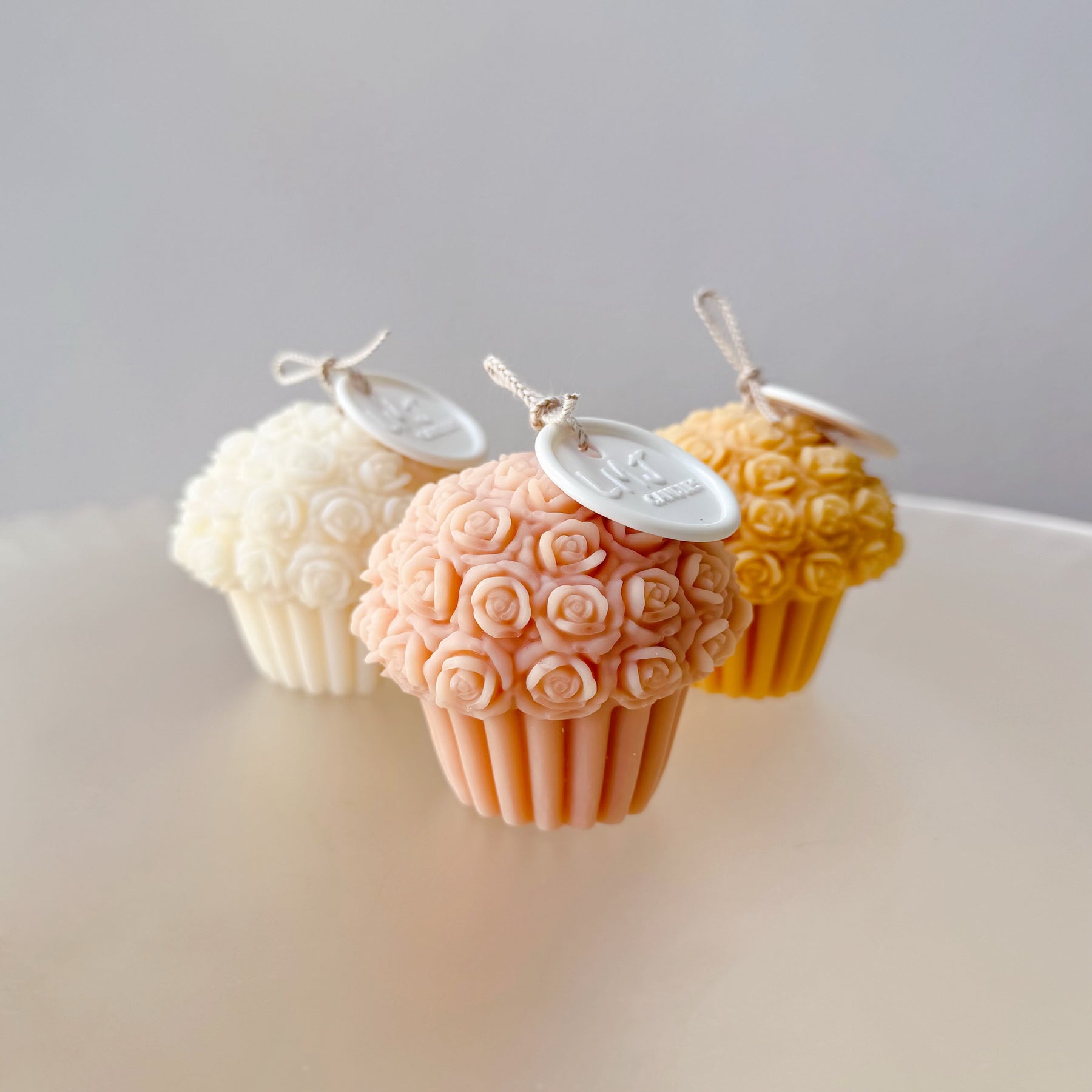 Flower Cupcake Soy Candle, Handmade Dessert Candle, LMJ Candles