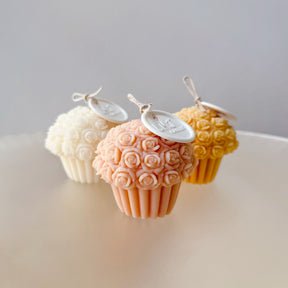 Flower Cupcake Soy Candle, Handmade Dessert Candle, LMJ Candles