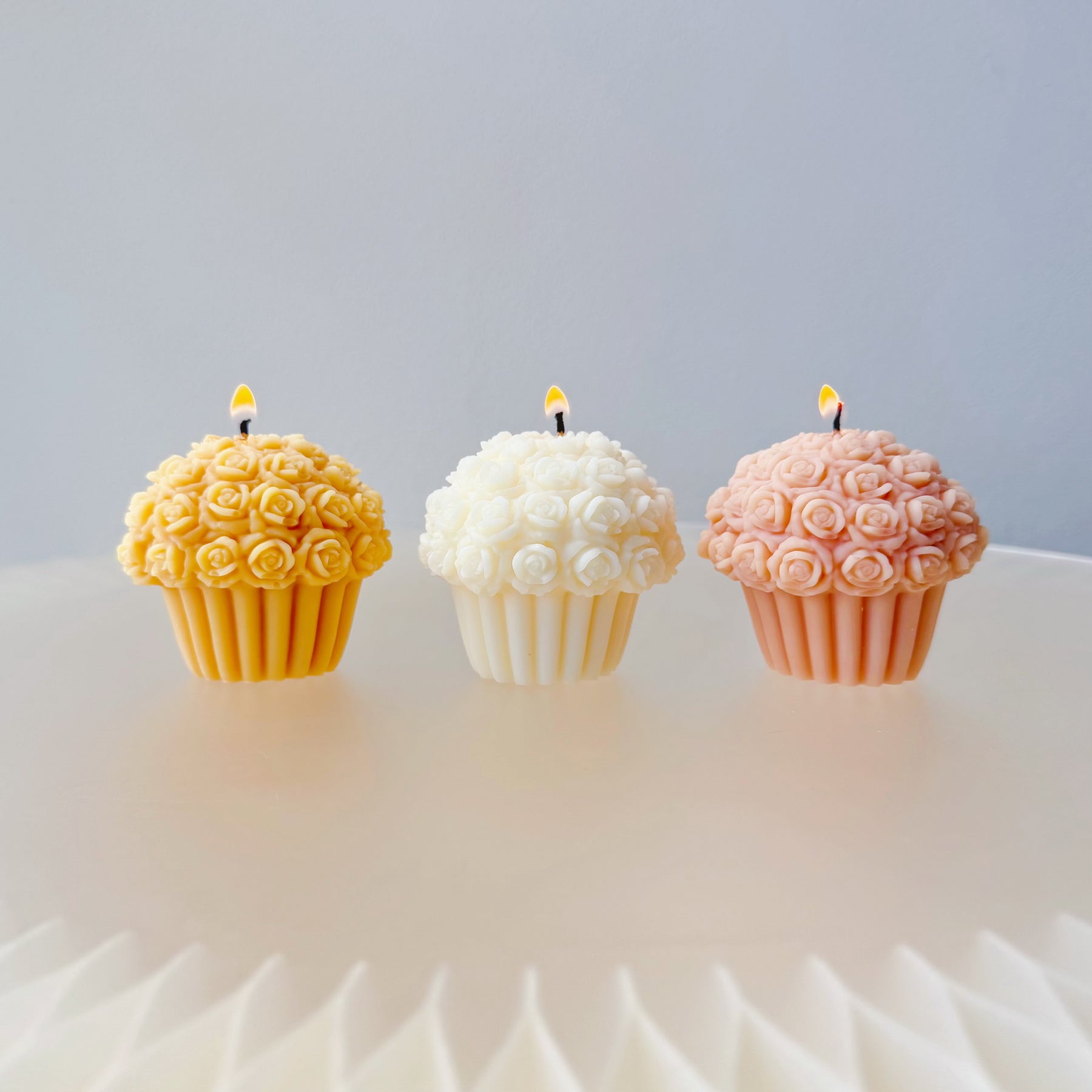 Flower Cupcake Soy Candle, Handmade Dessert Candle, LMJ Candles