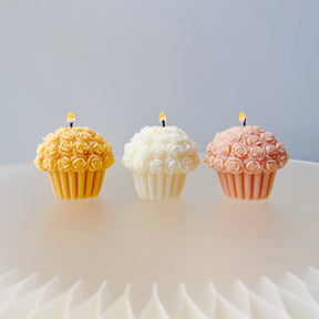 Flower Cupcake Soy Candle, Handmade Dessert Candle, LMJ Candles