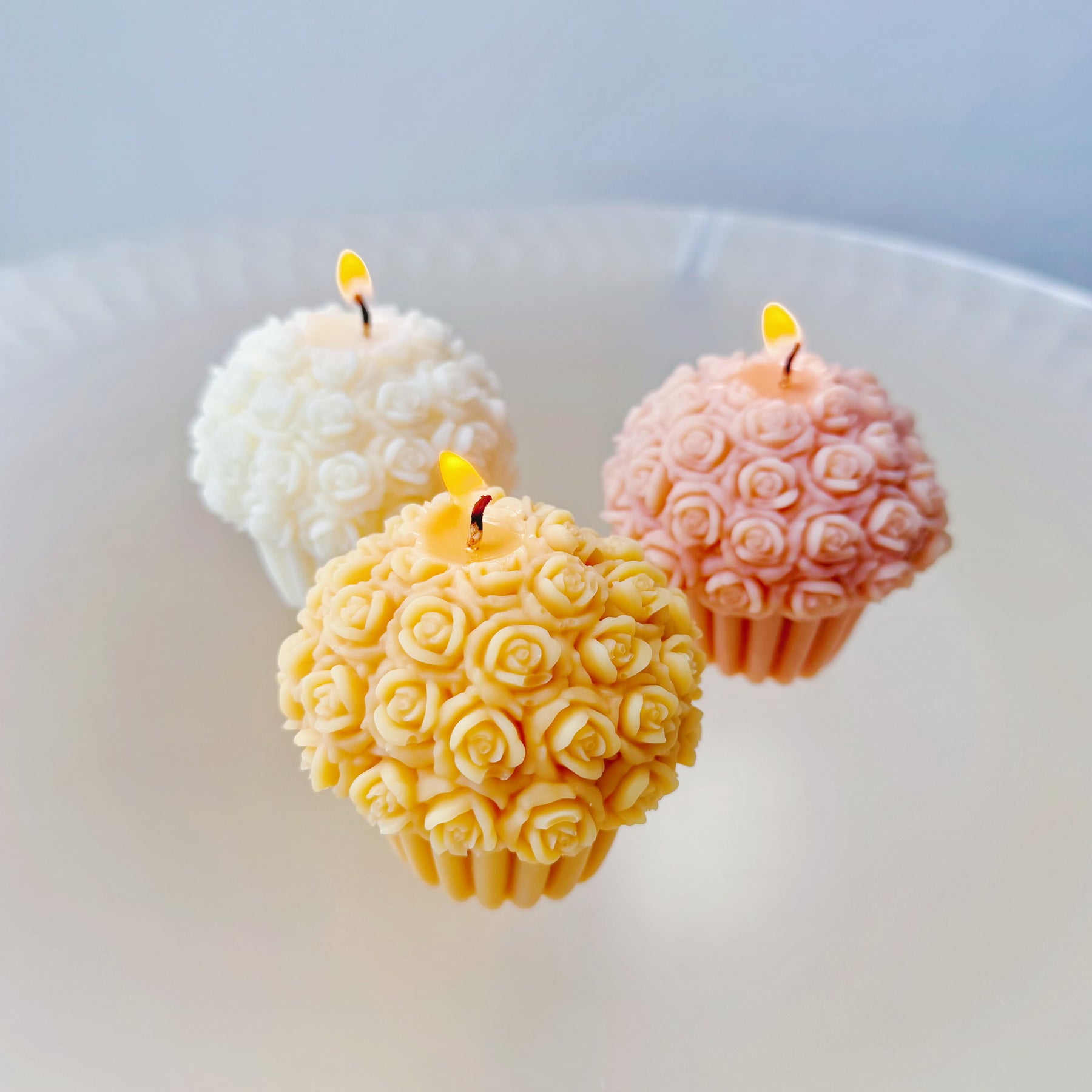 Flower Cupcake Soy Candle, Handmade Dessert Candle, LMJ Candles