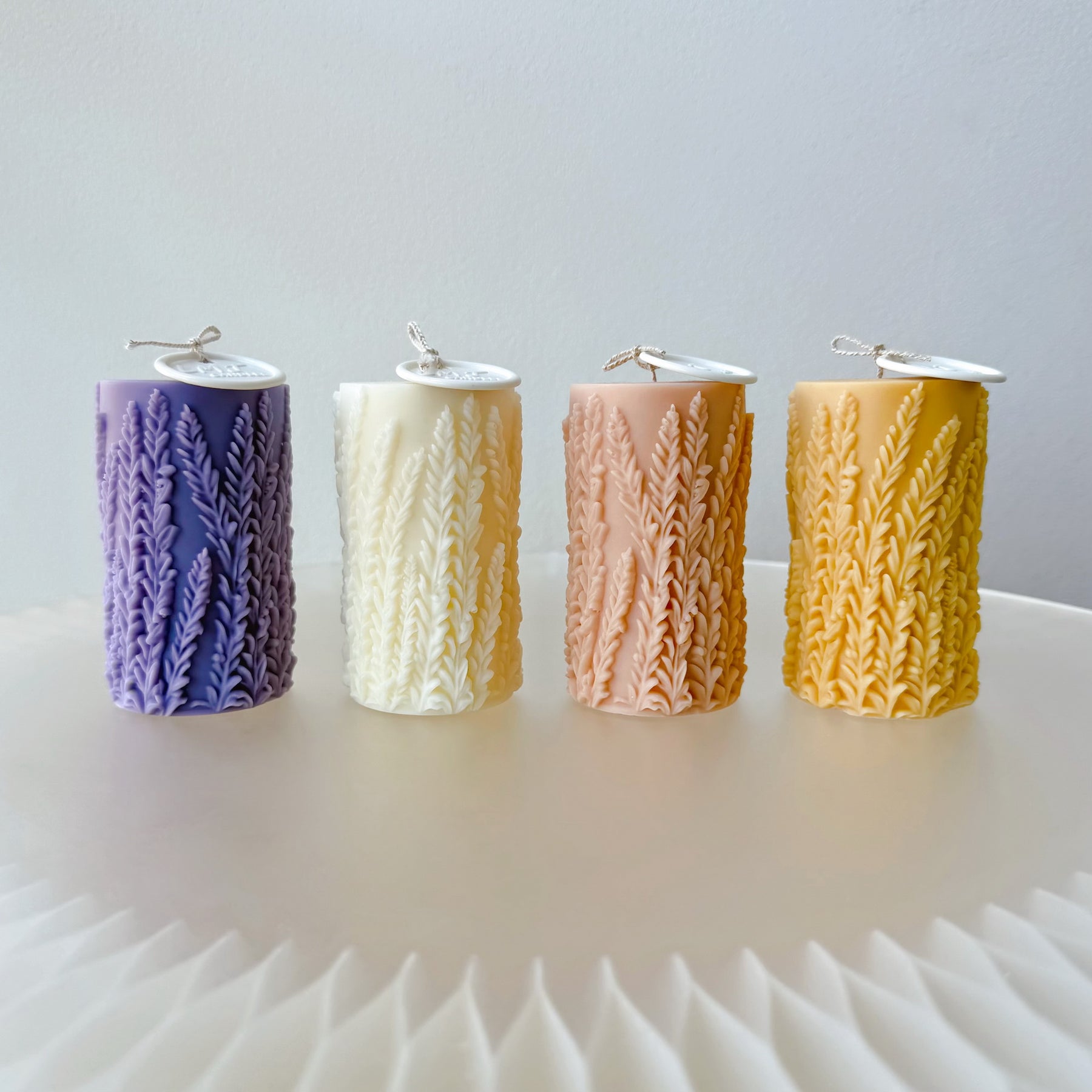 Lavender Scented Soy Pillar Candle, Flower Lover's Gift, LMJ Candles