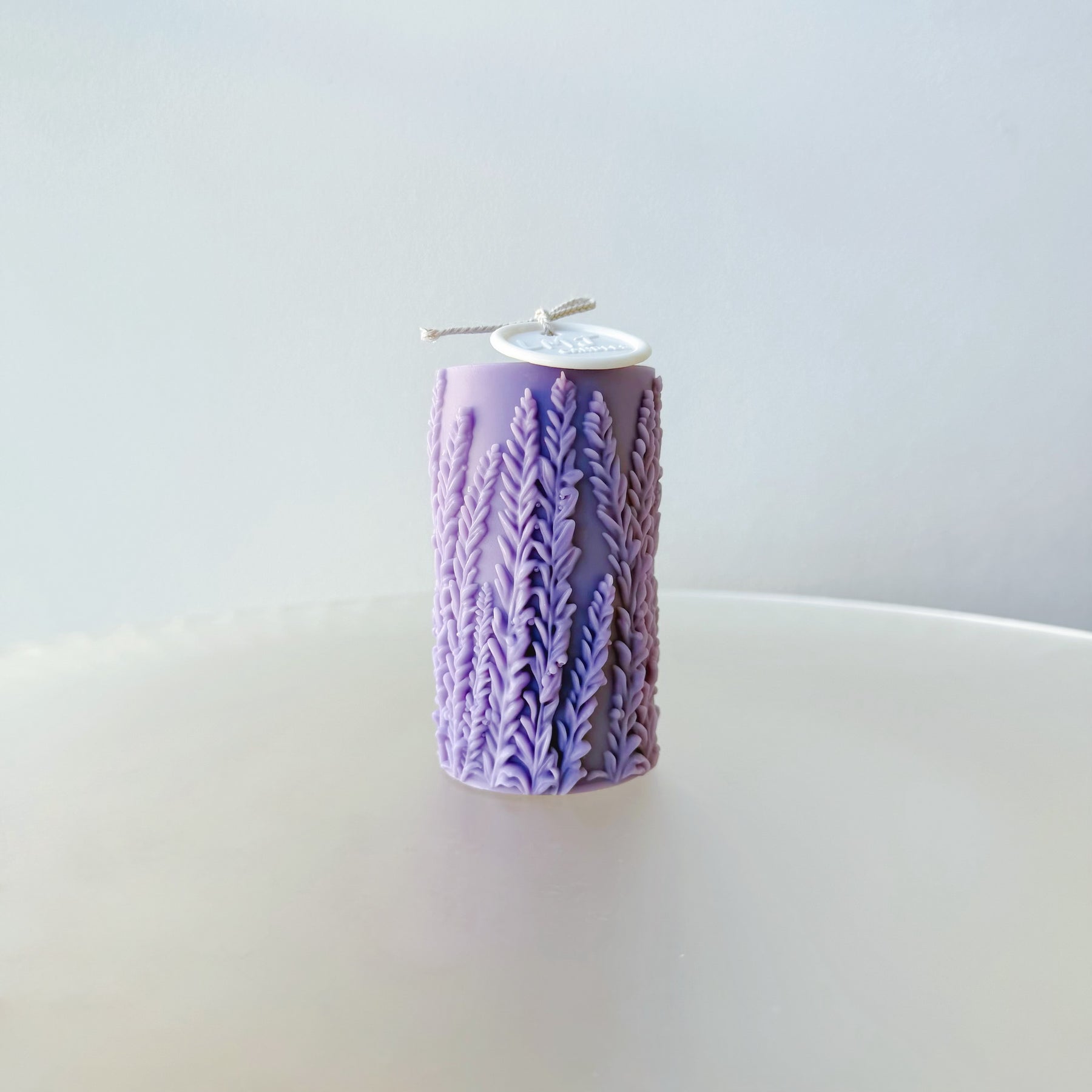 Lavender Scented Soy Pillar Candle, Flower Lover's Gift, LMJ Candles