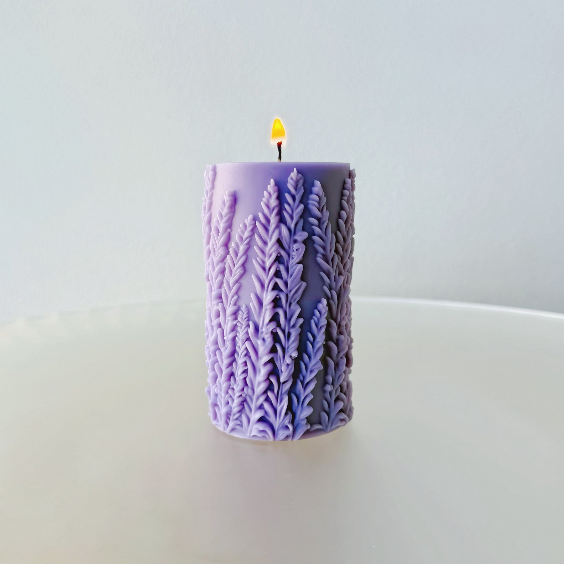 Lavender Scented Soy Pillar Candle, Flower Lover's Gift, LMJ Candles