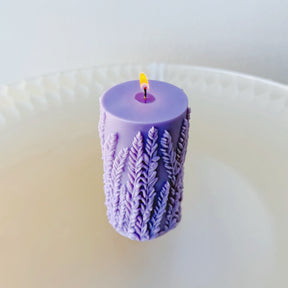 Lavender Scented Soy Pillar Candle, Flower Lover's Gift, LMJ Candles