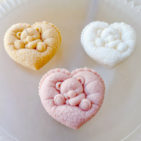 Heart Cushion Teddy Bear Scented Candle, Animal Candle, LMJ Candles