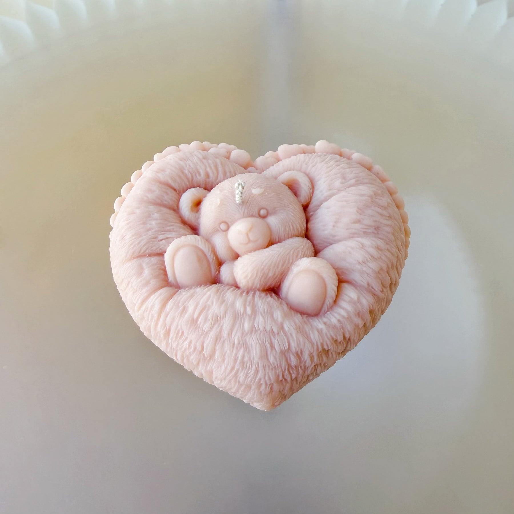 Heart Cushion Teddy Bear Scented Candle, Animal Candle, LMJ Candles