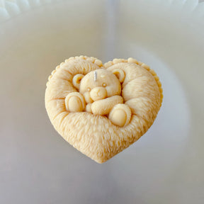 Heart Cushion Teddy Bear Scented Candle, Animal Candle, LMJ Candles