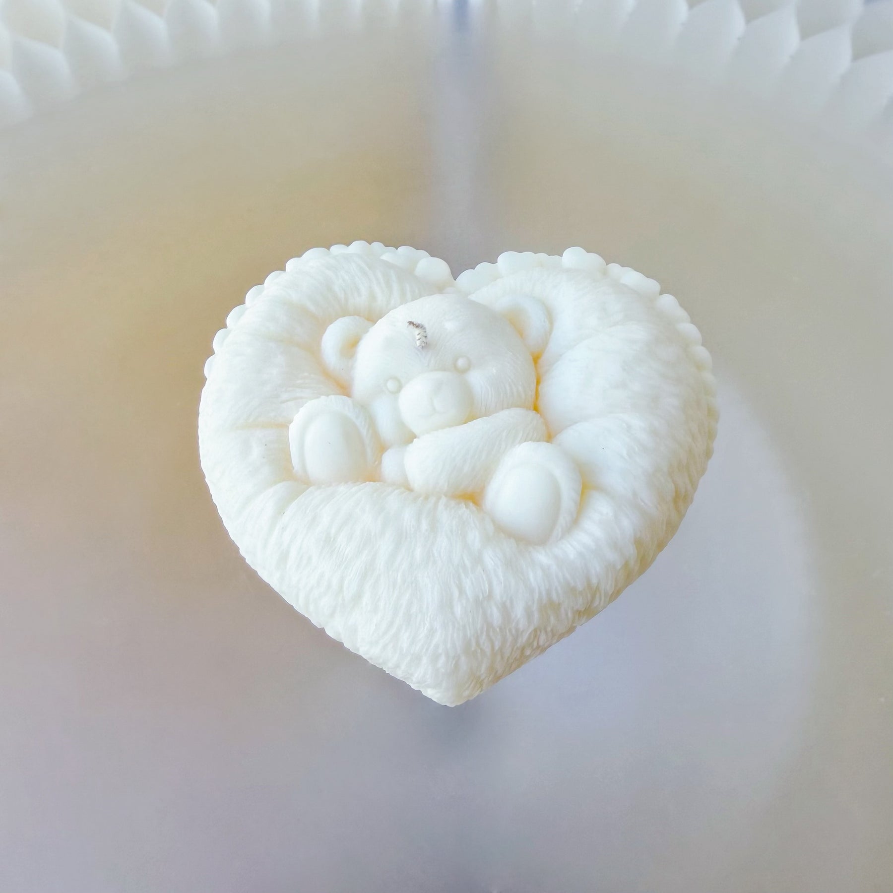 Heart Cushion Teddy Bear Scented Candle, Animal Candle, LMJ Candles