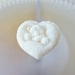 Heart Cushion Teddy Bear Scented Candle, Animal Candle, LMJ Candles