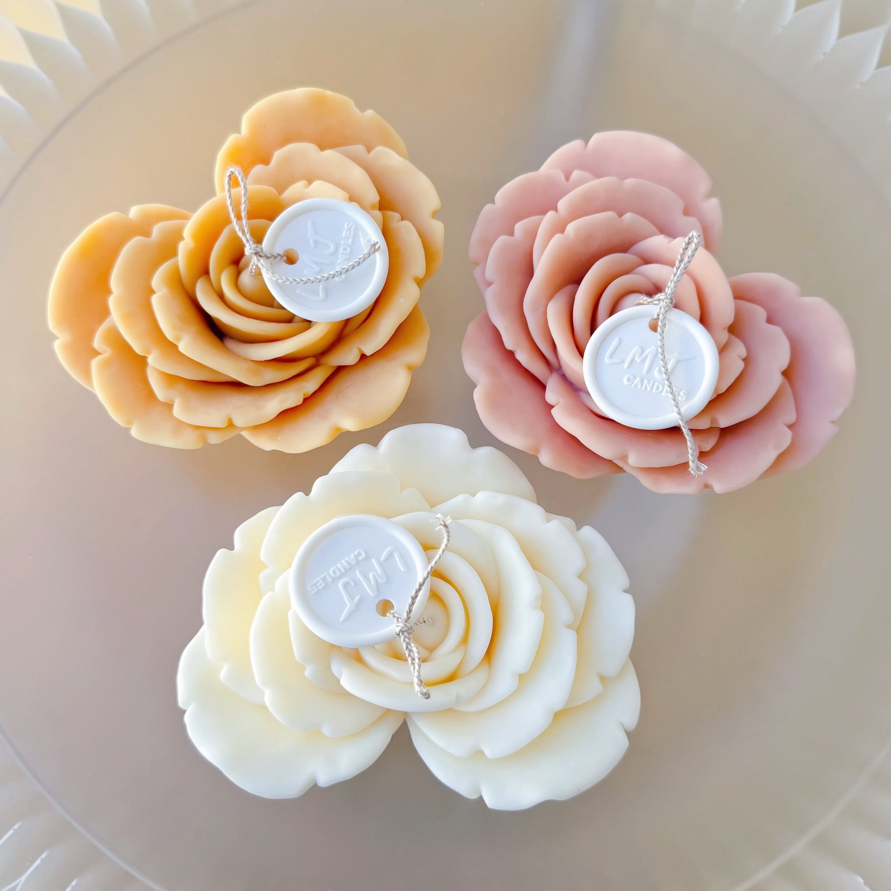 Heart Shaped Rose Scented Candle, Handmade Floral Candle, LMJ Candles