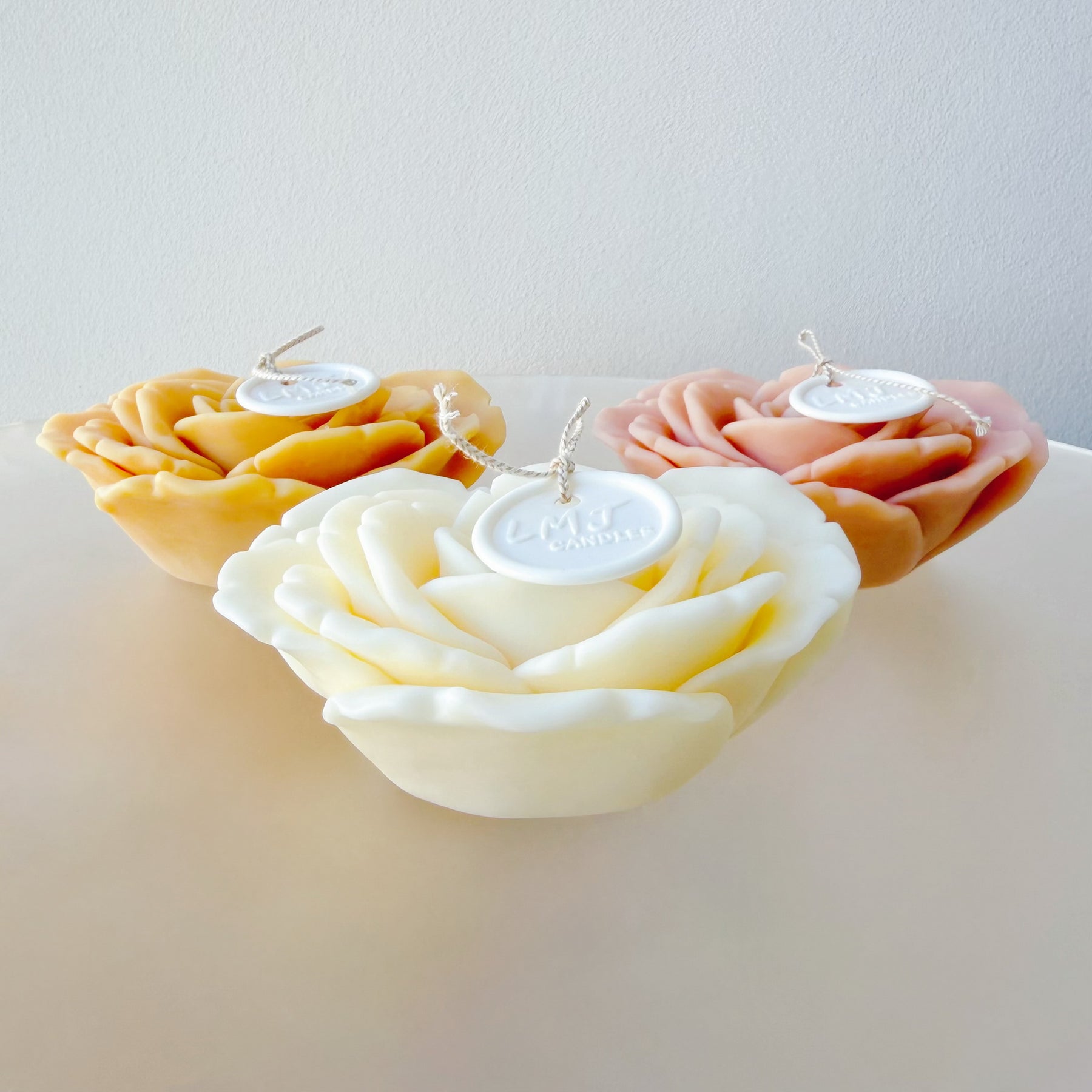 Heart Shaped Rose Scented Candle, Handmade Floral Candle, LMJ Candles