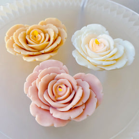 Heart Shaped Rose Scented Candle, Handmade Floral Candle, LMJ Candles