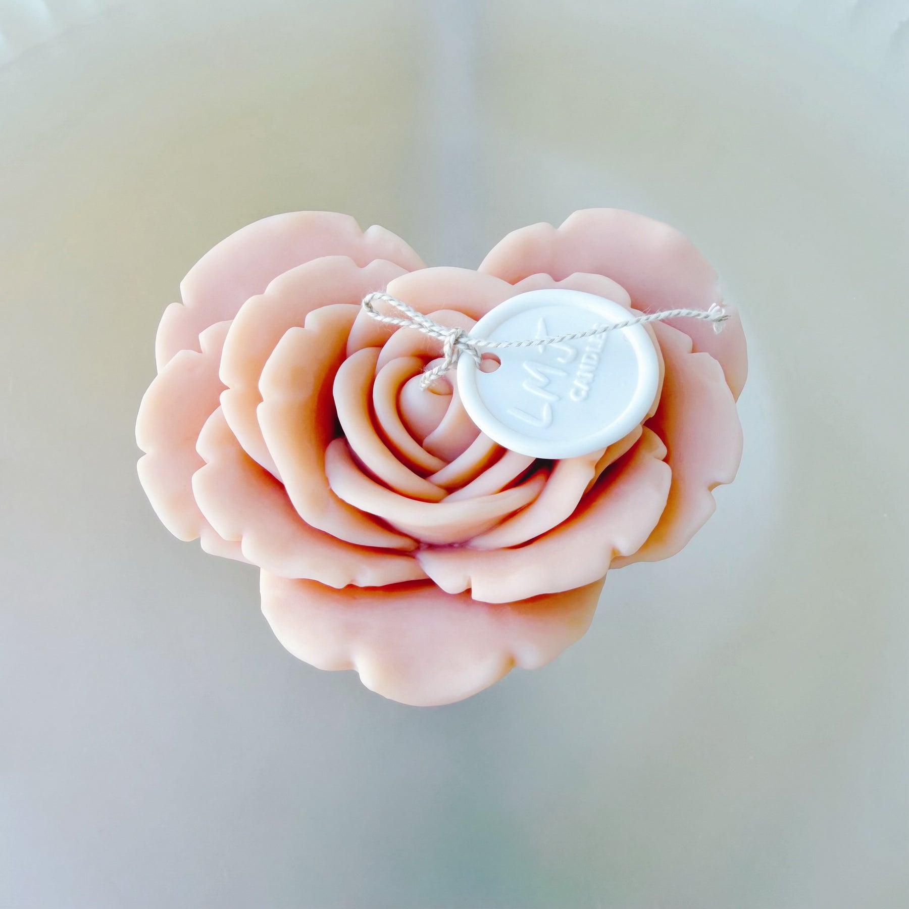 Heart Shaped Rose Scented Candle, Handmade Floral Candle, LMJ Candles