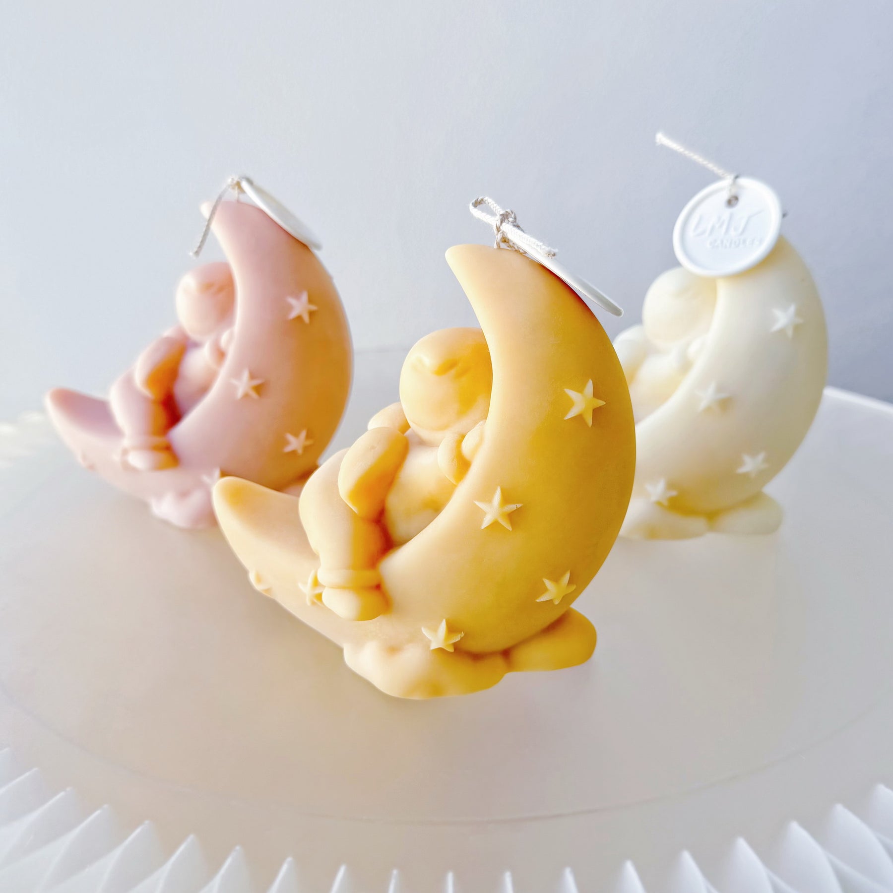 Handmade Moon Sleeping Angel Scented Soy Candle, LMJ Candles