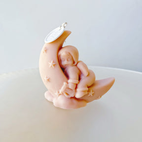 Handmade Moon Sleeping Angel Scented Soy Candle, LMJ Candles