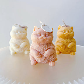 Puffy Cat Scented Soy Candle, Handmade Cat Candle, LMJ Candles