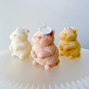 Puffy Cat Scented Soy Candle, Handmade Cat Candle, LMJ Candles