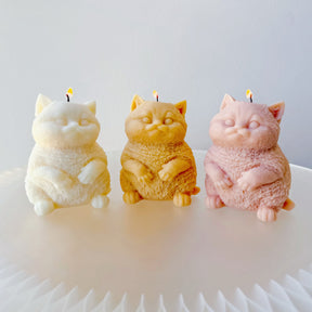 Puffy Cat Scented Soy Candle, Handmade Cat Candle, LMJ Candles