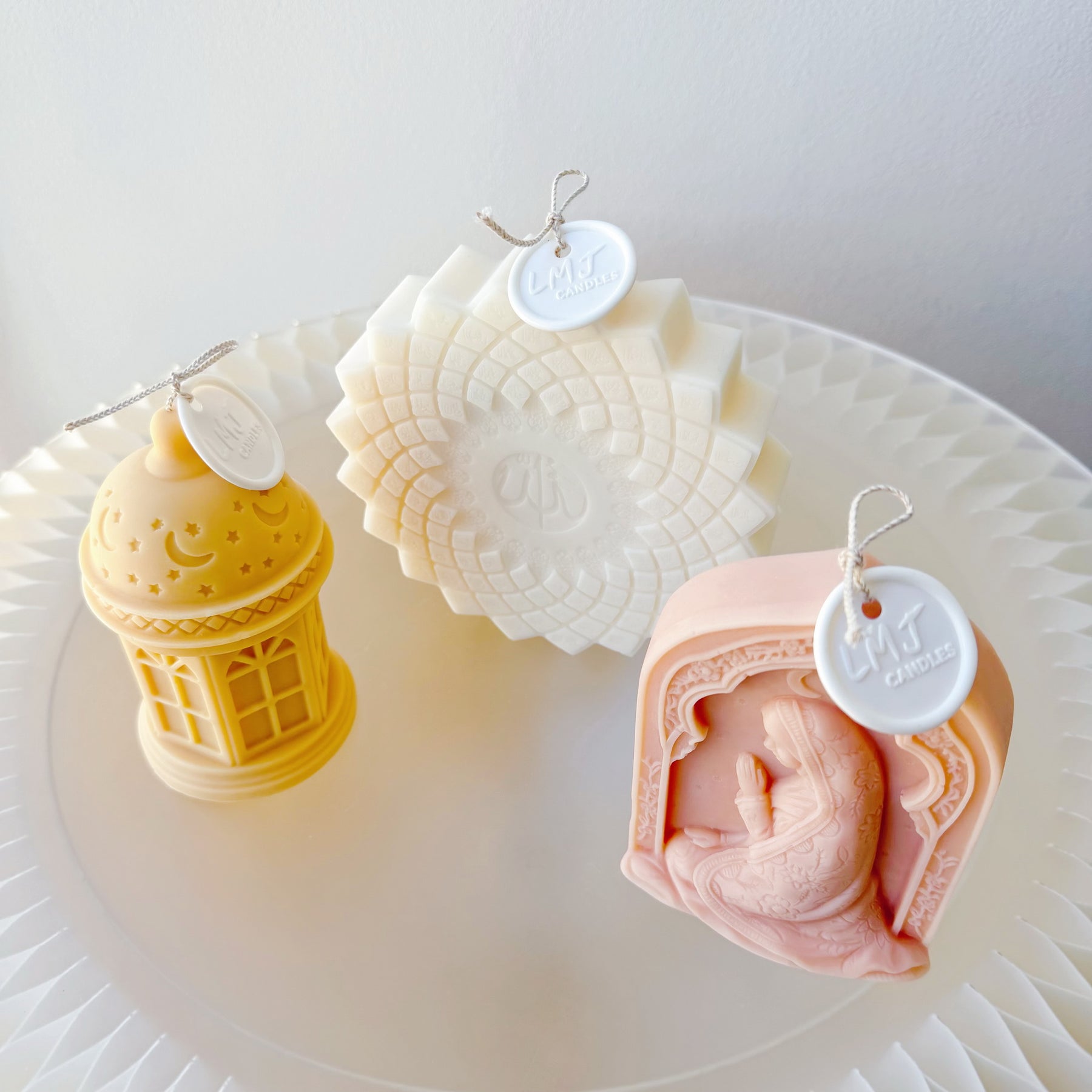 Set of 3 Faith & Light Soy Candles, Ramadan Décor & Gift, LMJ Candles