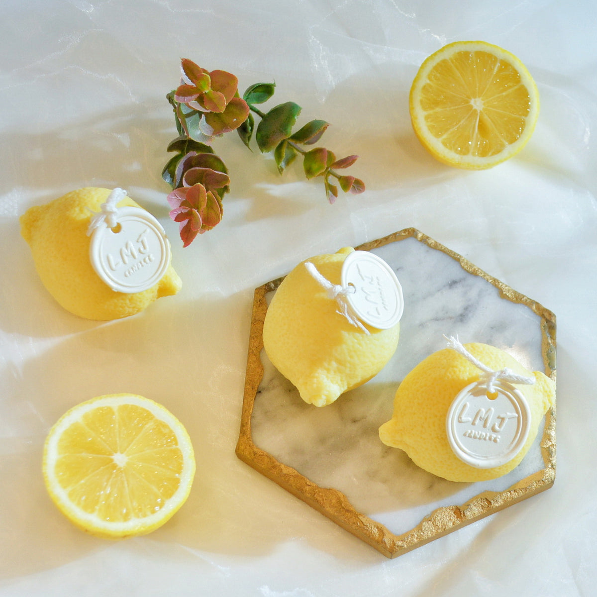 Lemon Shaped Scented Candle - Uplifting Citrus Elegance | LMJ Candles