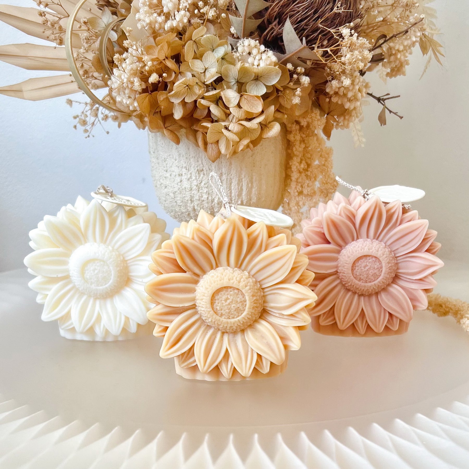 Sunflower Scented Soy Candle, Handmade Decorative Candle, LMJ Candles