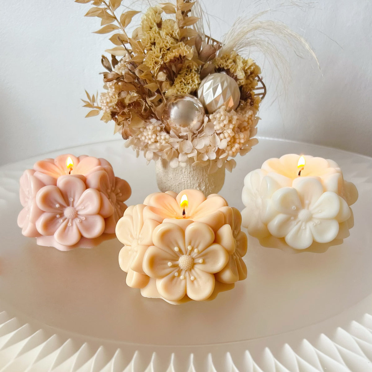 Cherry Blossom Scented Soy Candle, Handmade Floral Candle, LMJ Candles