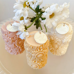 Sunflower Scented Soy Pillar Candle, Home Décor, LMJ Candles