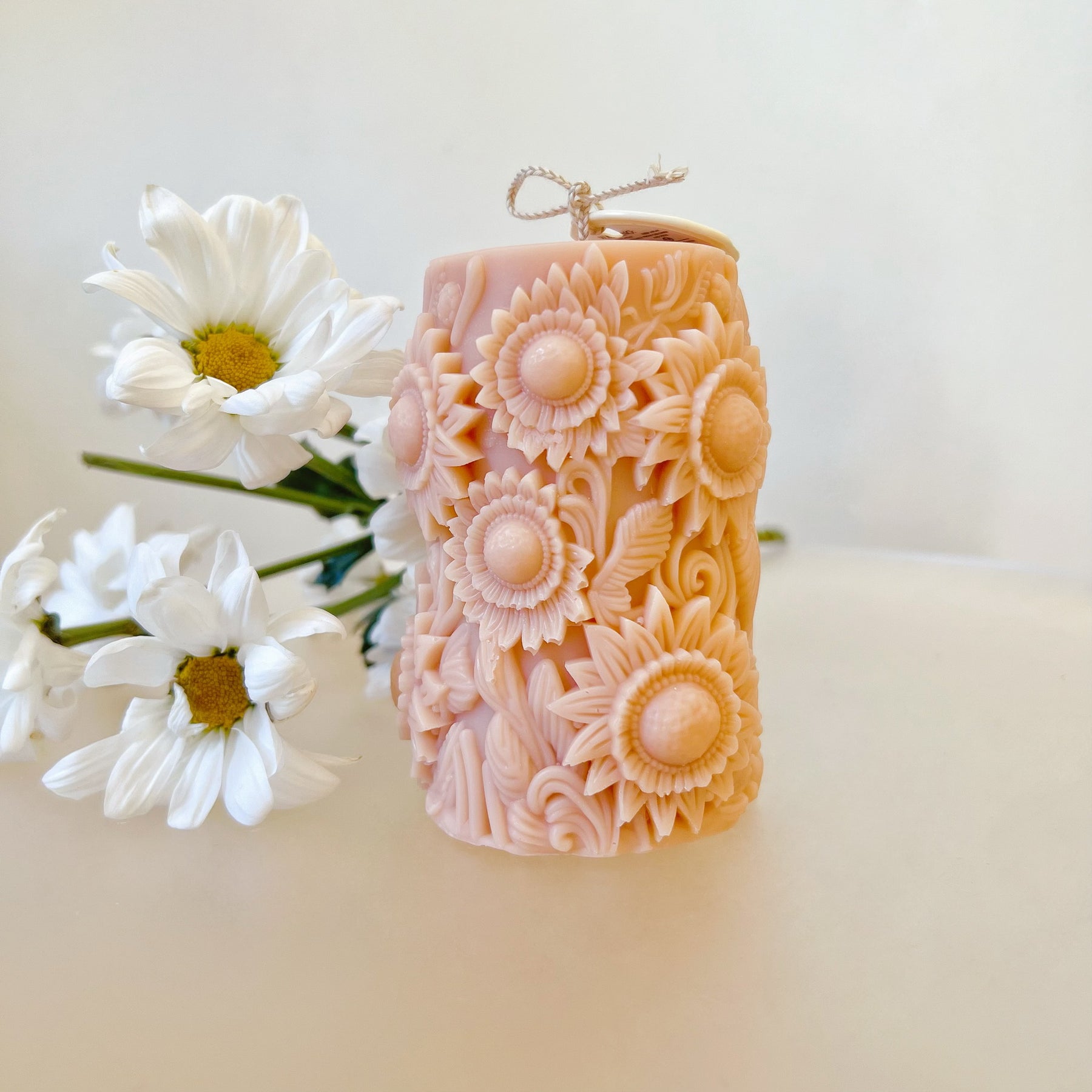 Sunflower Scented Soy Pillar Candle, Home Décor, LMJ Candles