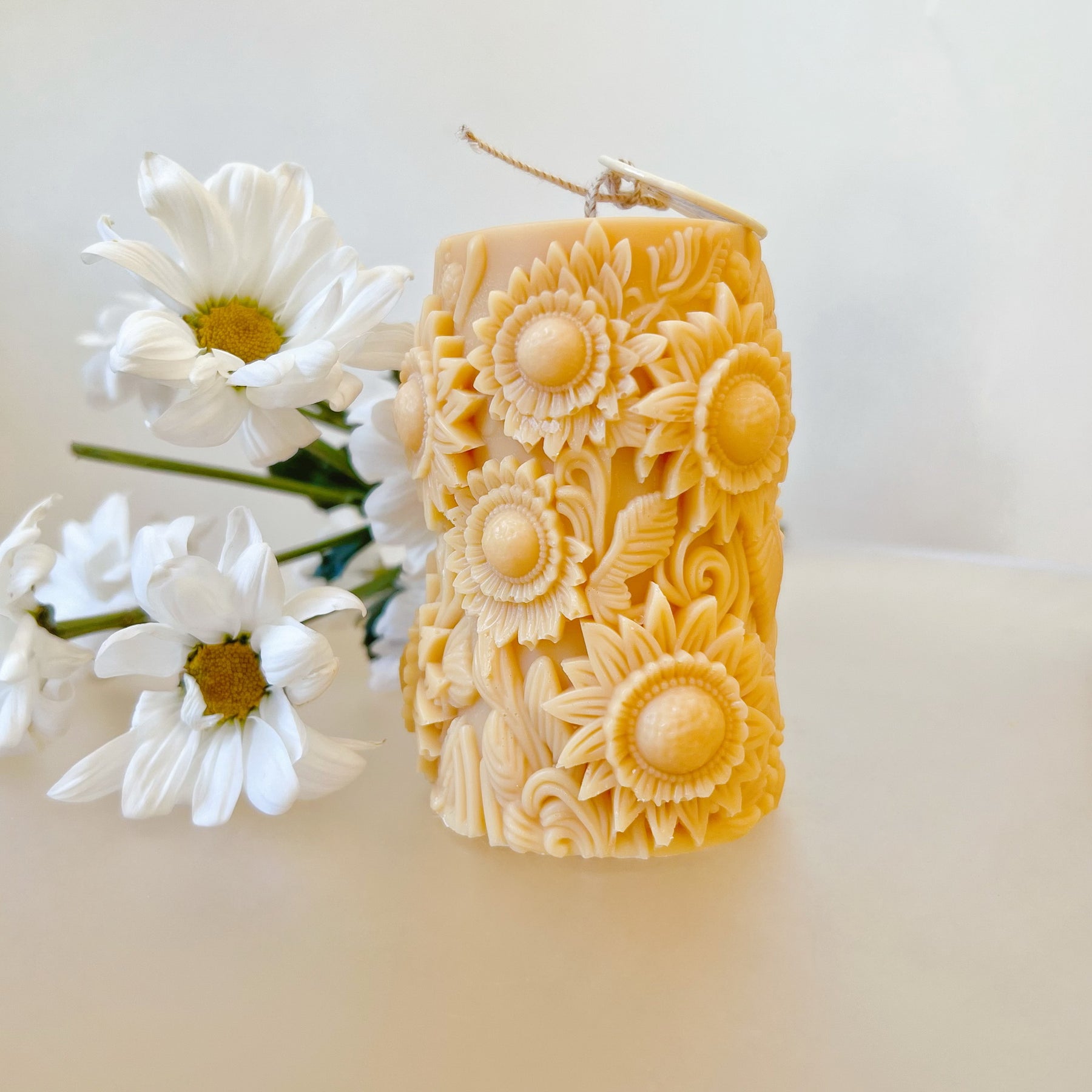 Sunflower Scented Soy Pillar Candle, Home Décor, LMJ Candles