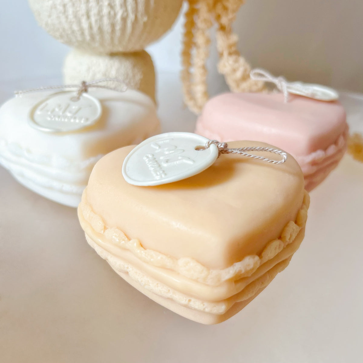 Large Heart Shaped Macaron Scented Soy Candle - LMJ Candles