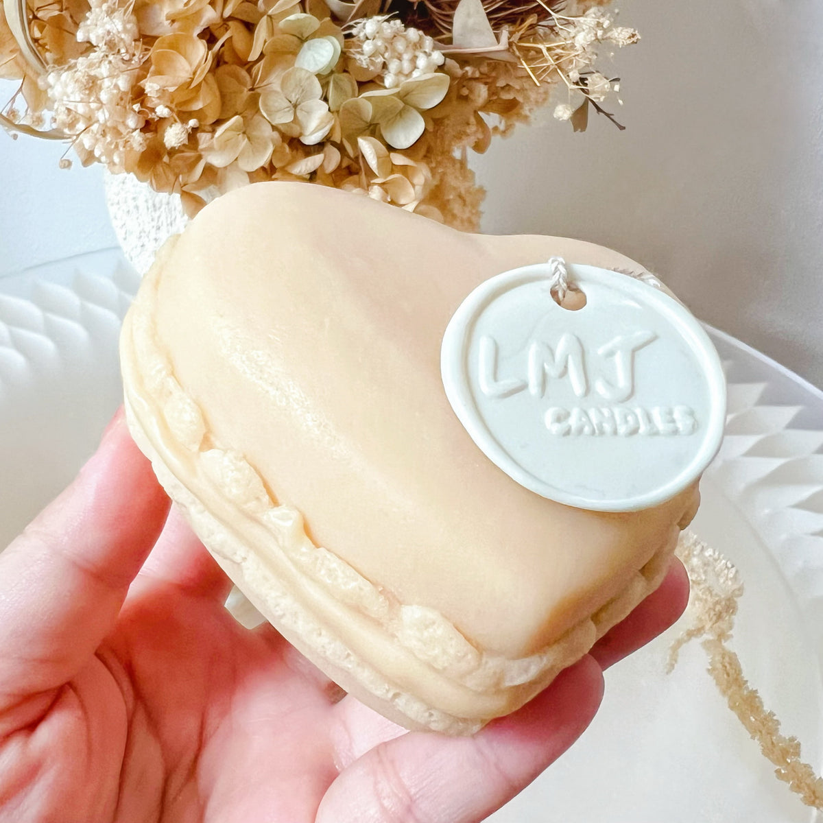 Large Heart Shaped Macaron Scented Soy Candle - LMJ Candles