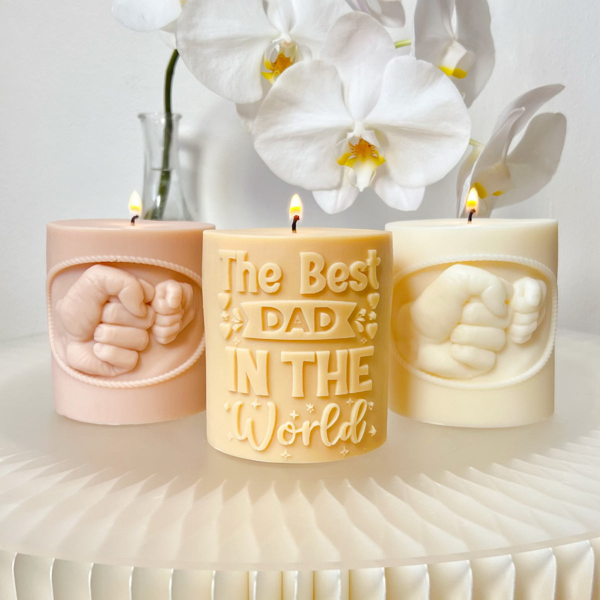 World's Best Dad Scented Soy Pillar Candle - LMJ Candles