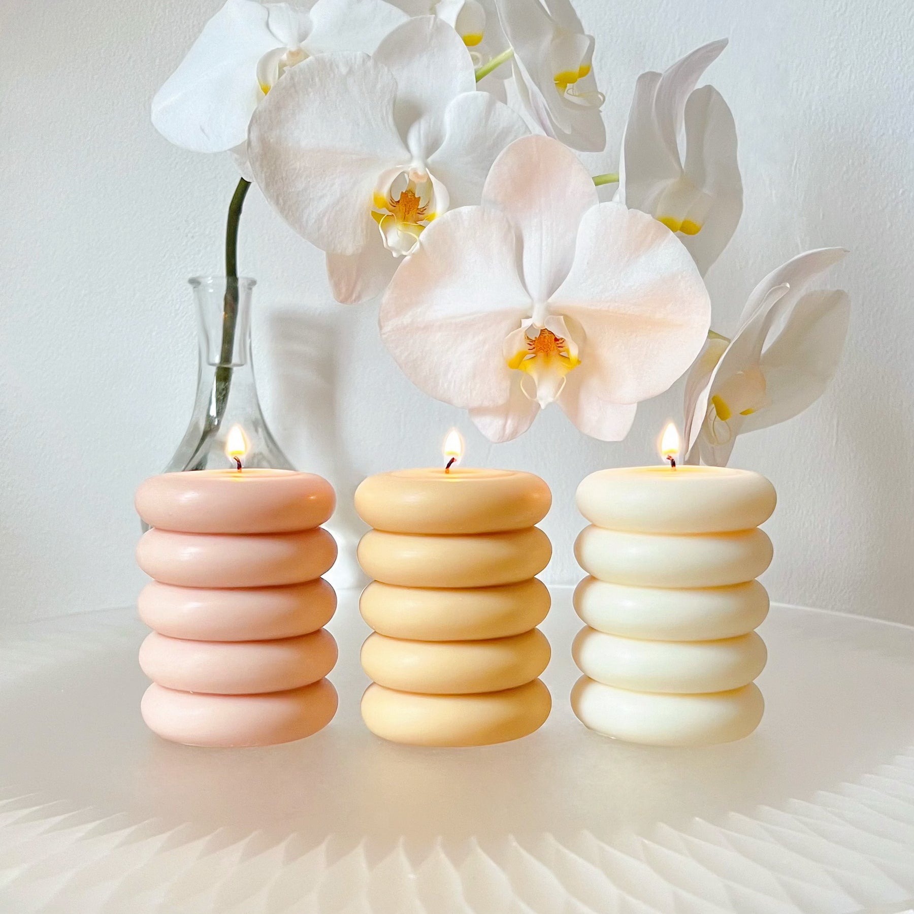 Geometric Cylinder Scented Soy Pillar Candle - LMJ Candles