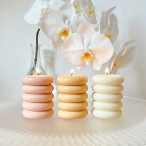 Geometric Cylinder Scented Soy Pillar Candle - LMJ Candles