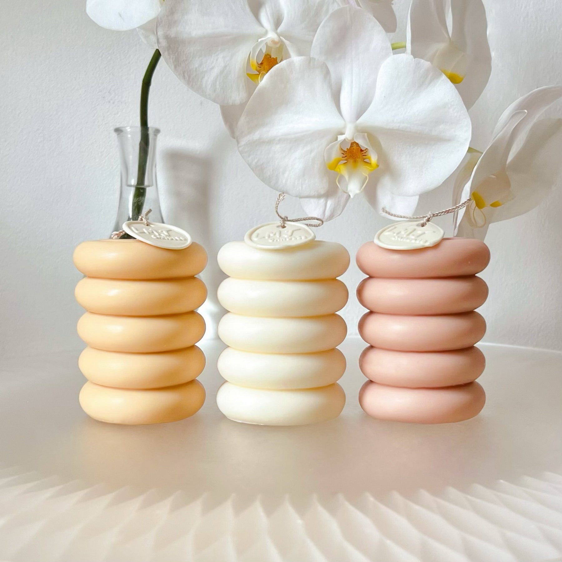 Geometric Cylinder Scented Soy Pillar Candle - LMJ Candles