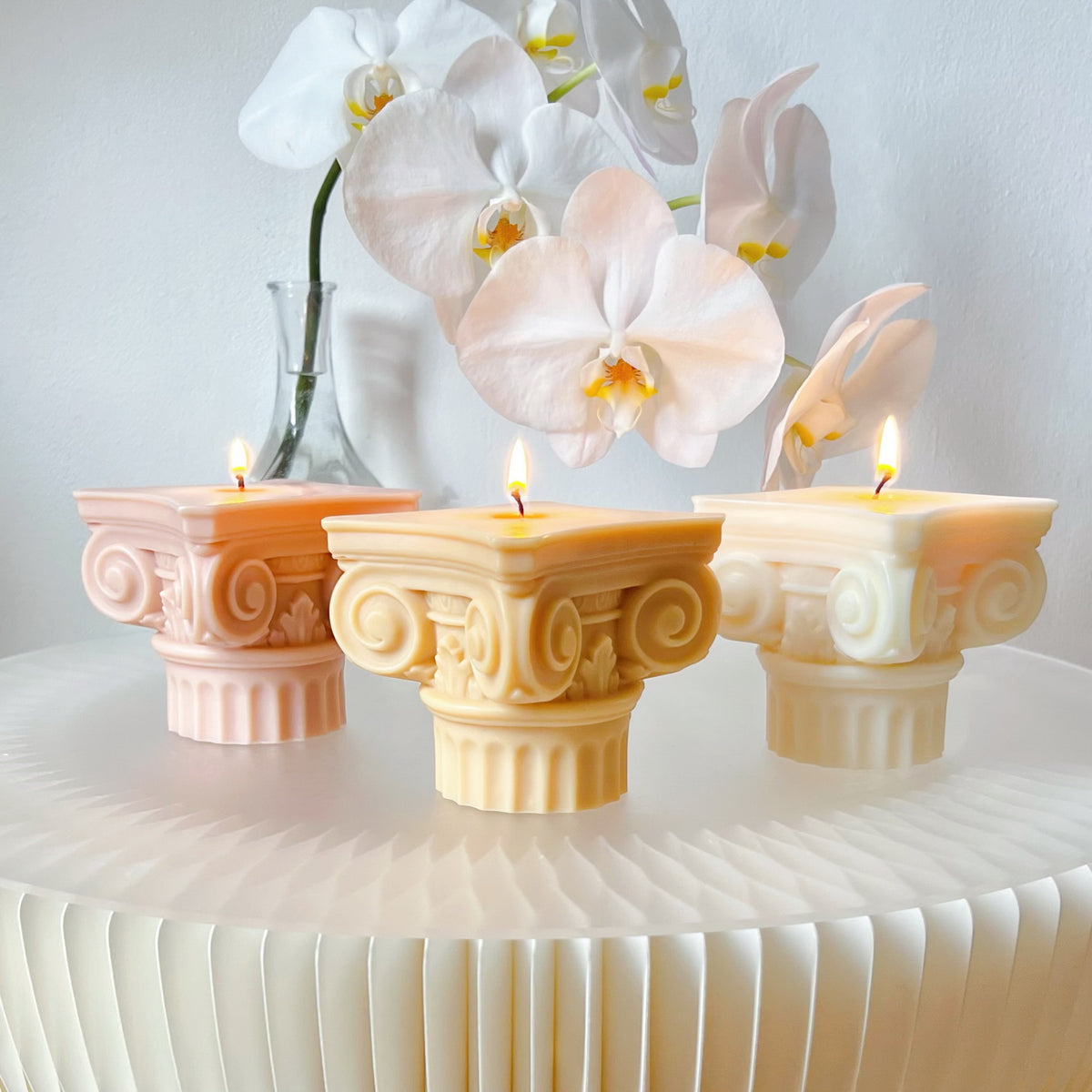 Roman Column Scented Soy Pillar Candle - LMJ Candles