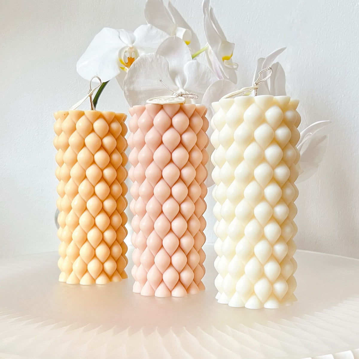 Bubble Pillar Candle, Scented Soy Statement Candle - LMJ Candles