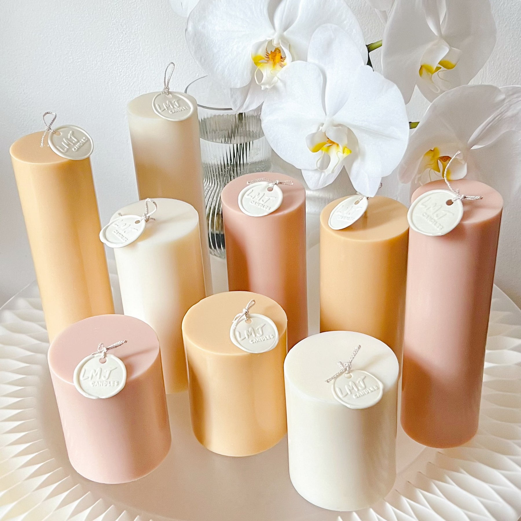 Plain Scented Soy Pillar Candle, Wedding Candles - LMJ Candles