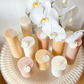 Plain Scented Soy Pillar Candle, Wedding Candles - LMJ Candles