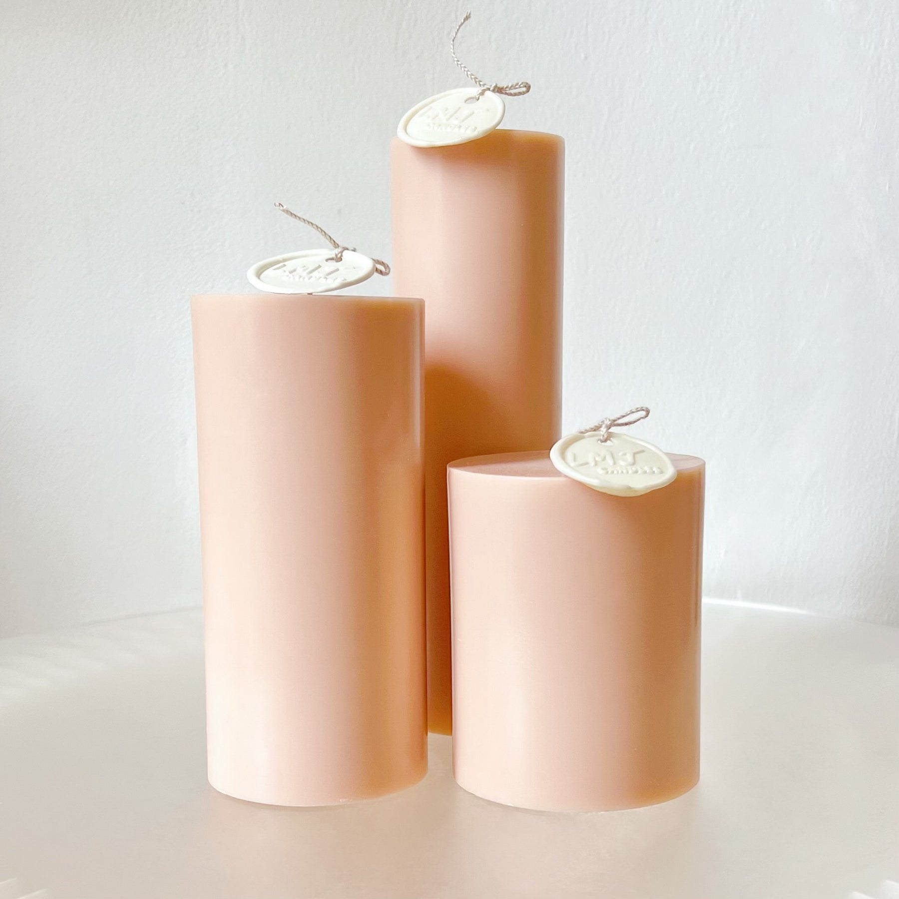 Plain Scented Soy Pillar Candle, Wedding Candles - LMJ Candles