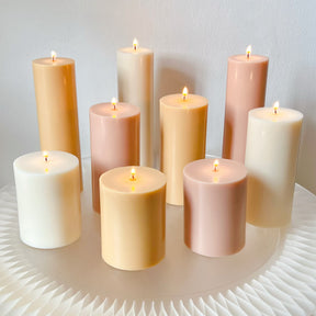 Plain Scented Soy Pillar Candle, Wedding Candles - LMJ Candles