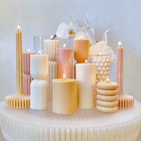 Plain Scented Soy Pillar Candle, Wedding Candles - LMJ Candles