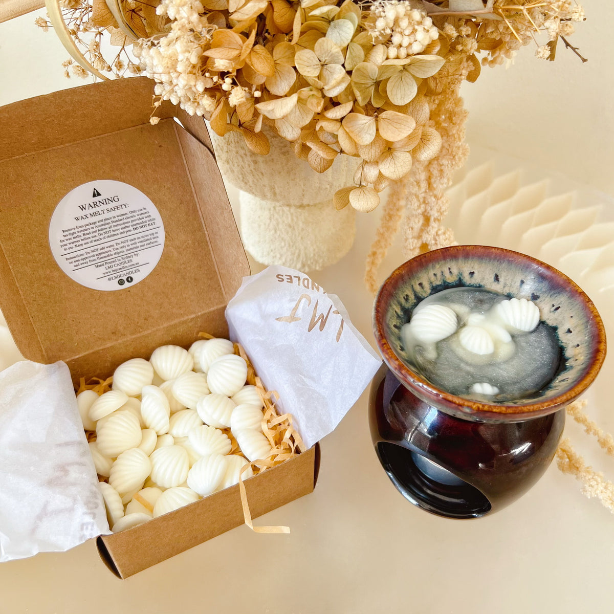 Natural Soy Wax Melts, Mini Shell Wax Tarts, LMJ Candles