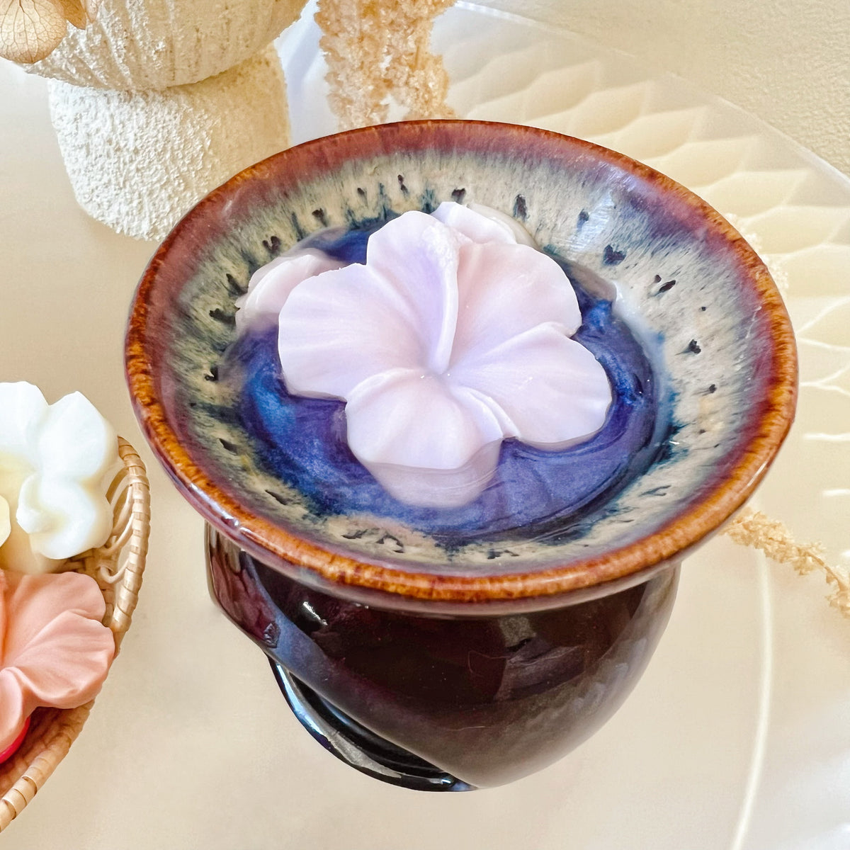 Hibiscus Flower Shaped Soy Wax Melts, Wax Tarts, LMJ Candles