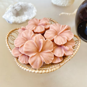 Hibiscus Flower Shaped Soy Wax Melts, Wax Tarts, LMJ Candles