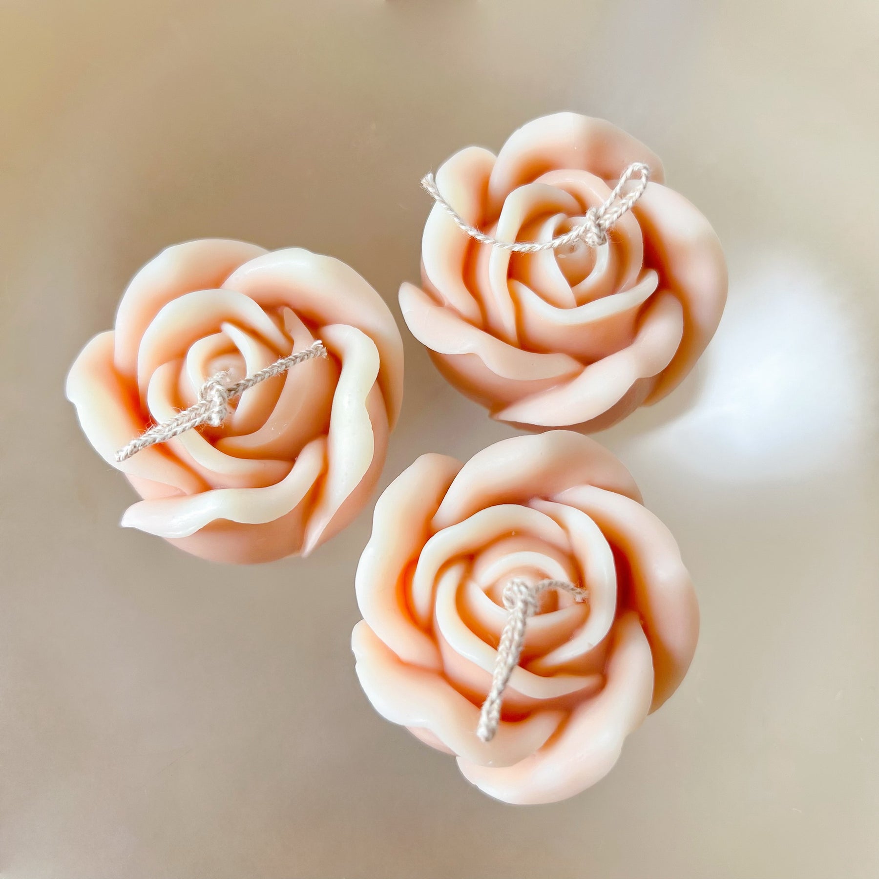 Small Rose Flower Soy Scented Candle - LMJ Candles