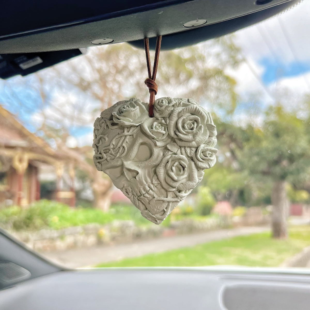 Rose Skull Heart Shaped Air Freshener - Car Hanging Diffuser | LMJ Candles