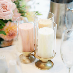 Wedding Candle & Event Décor - Ribbed Pillar Candle | LMJ Candles